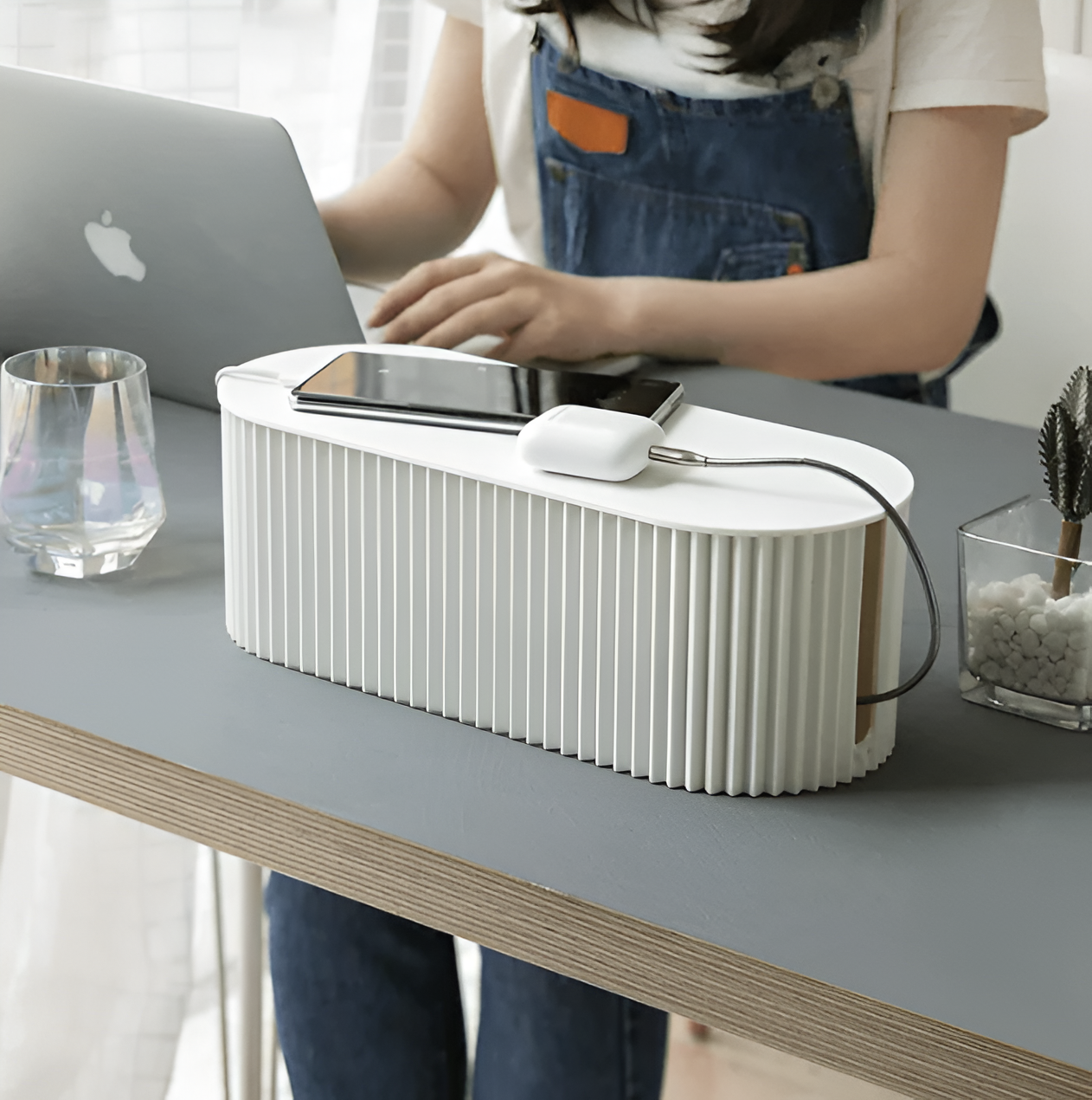 Elegant Cable Box in Soft Macaron Colors