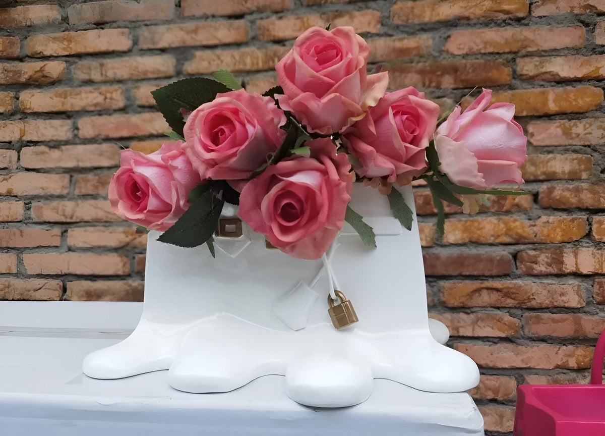 Stylish Resin Vase in Handbag Silhouette