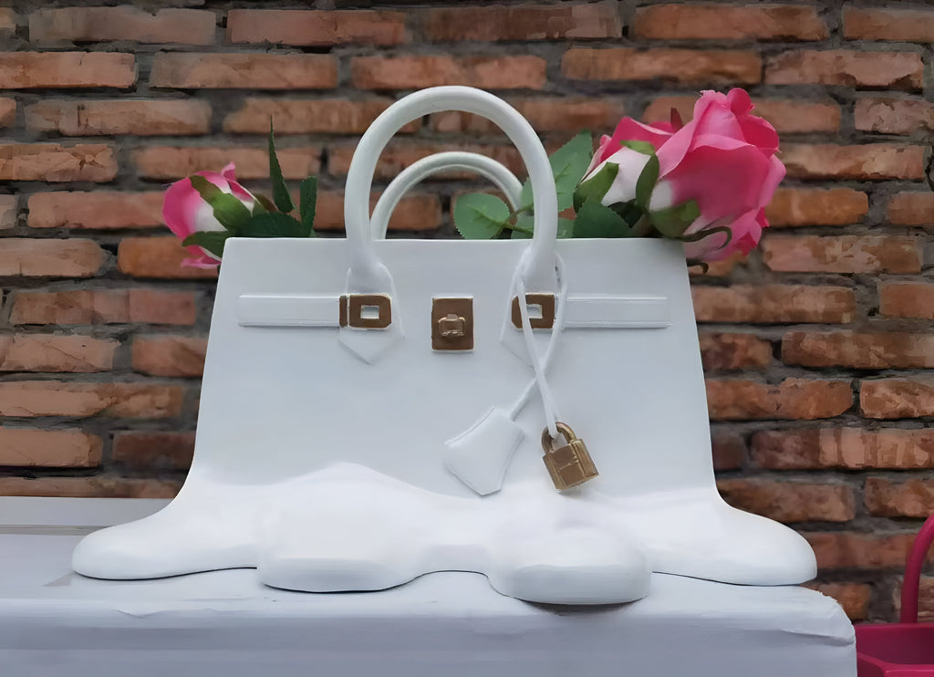 Stylish Resin Vase in Handbag Silhouette