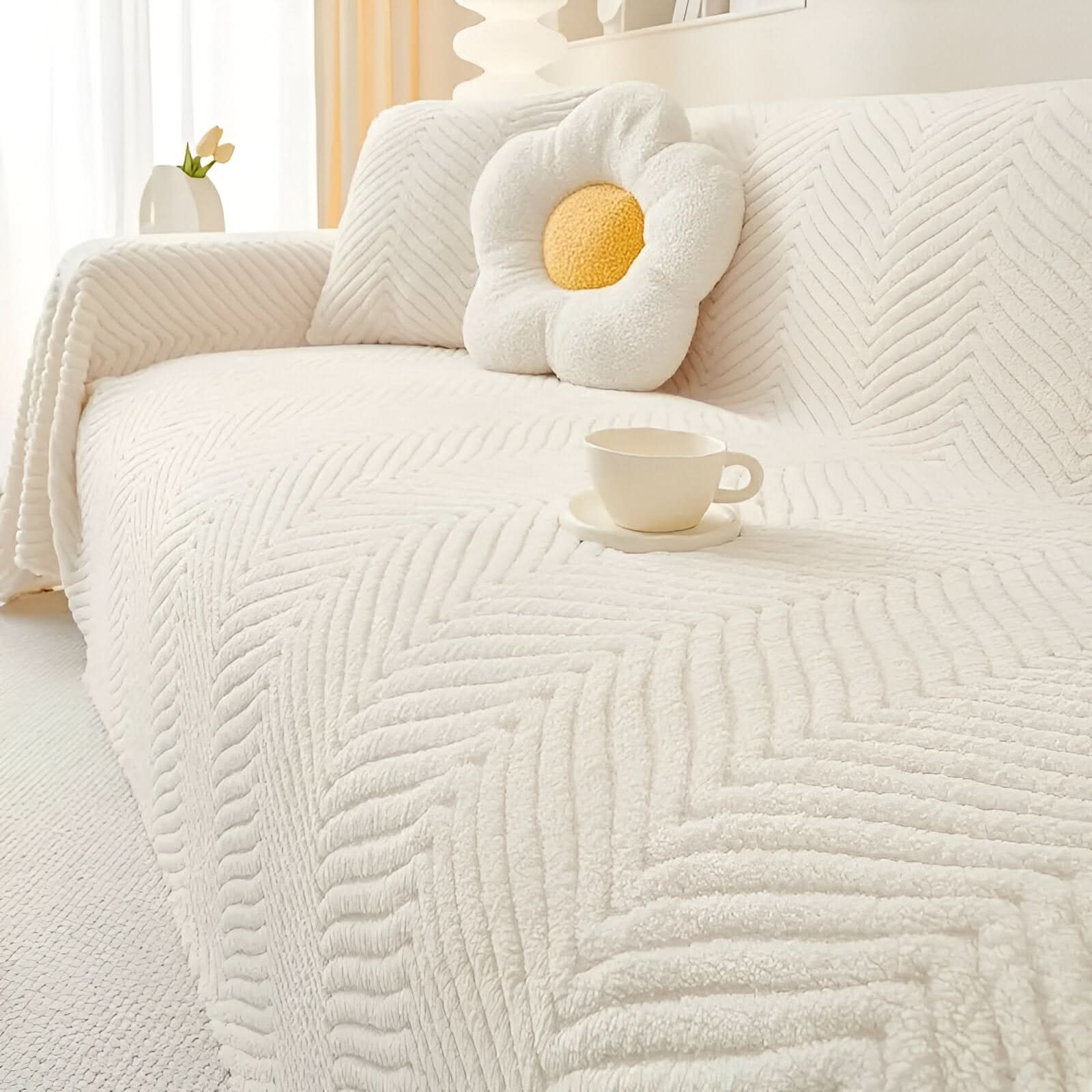 LuxuraWrap Sofa Cover – Non‑Slip Pet‑Friendly Couch Protector