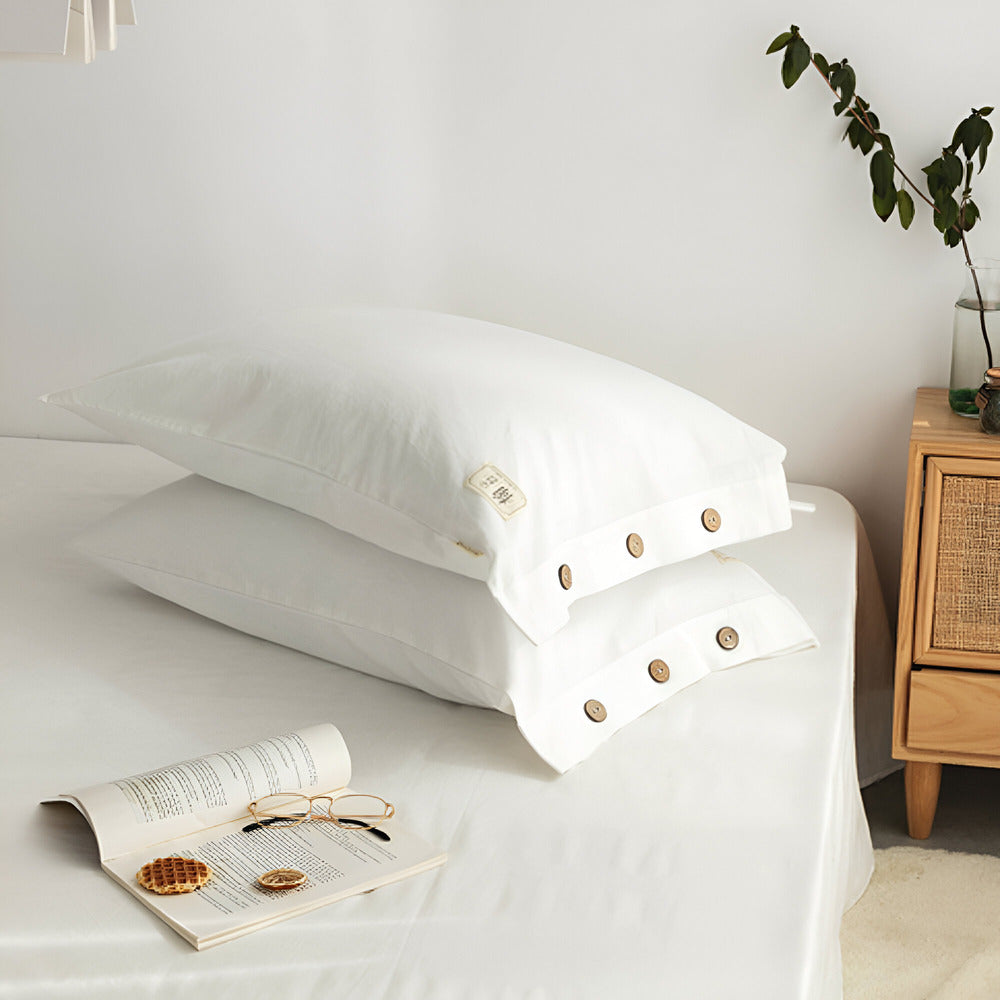 Breathable Cotton Bedding Set with Two Pillowcases