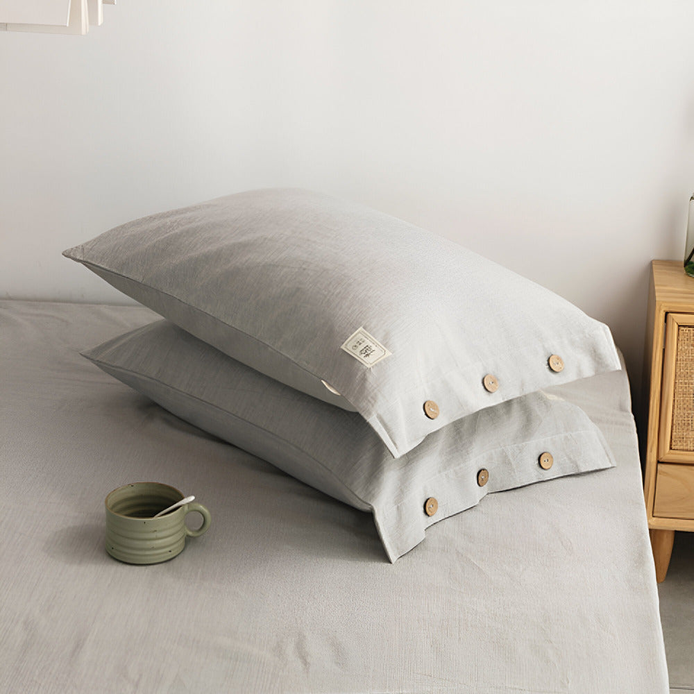 Breathable Cotton Bedding Set with Two Pillowcases