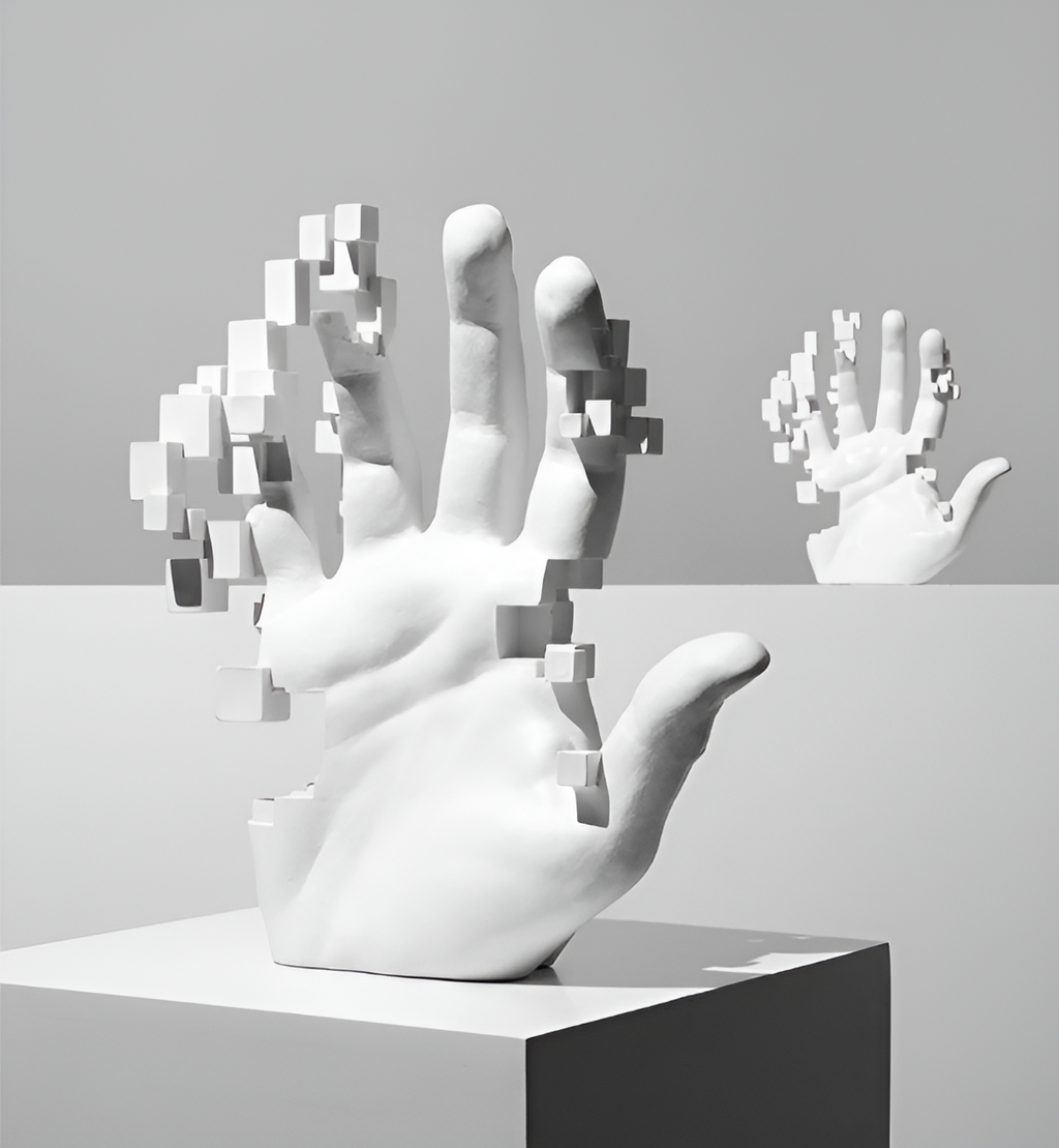 Mosaic-Hand Statue made of Resin – Abstract Palm Figure