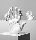 Mosaic-Hand Statue made of Resin – Abstract Palm Figure