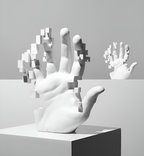 Mosaic-Hand Statue made of Resin – Abstract Palm Figure