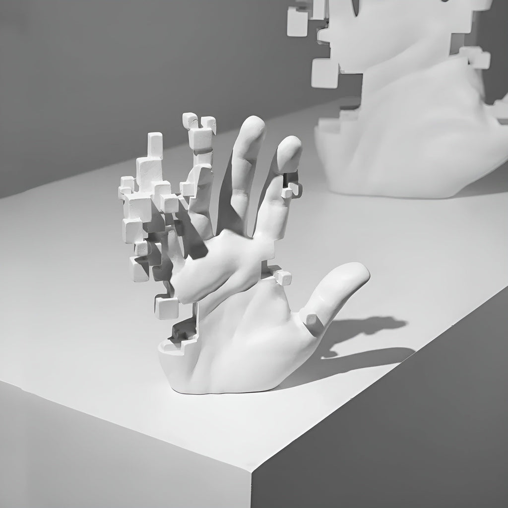 Mosaic-Hand Statue made of Resin – Abstract Palm Figure
