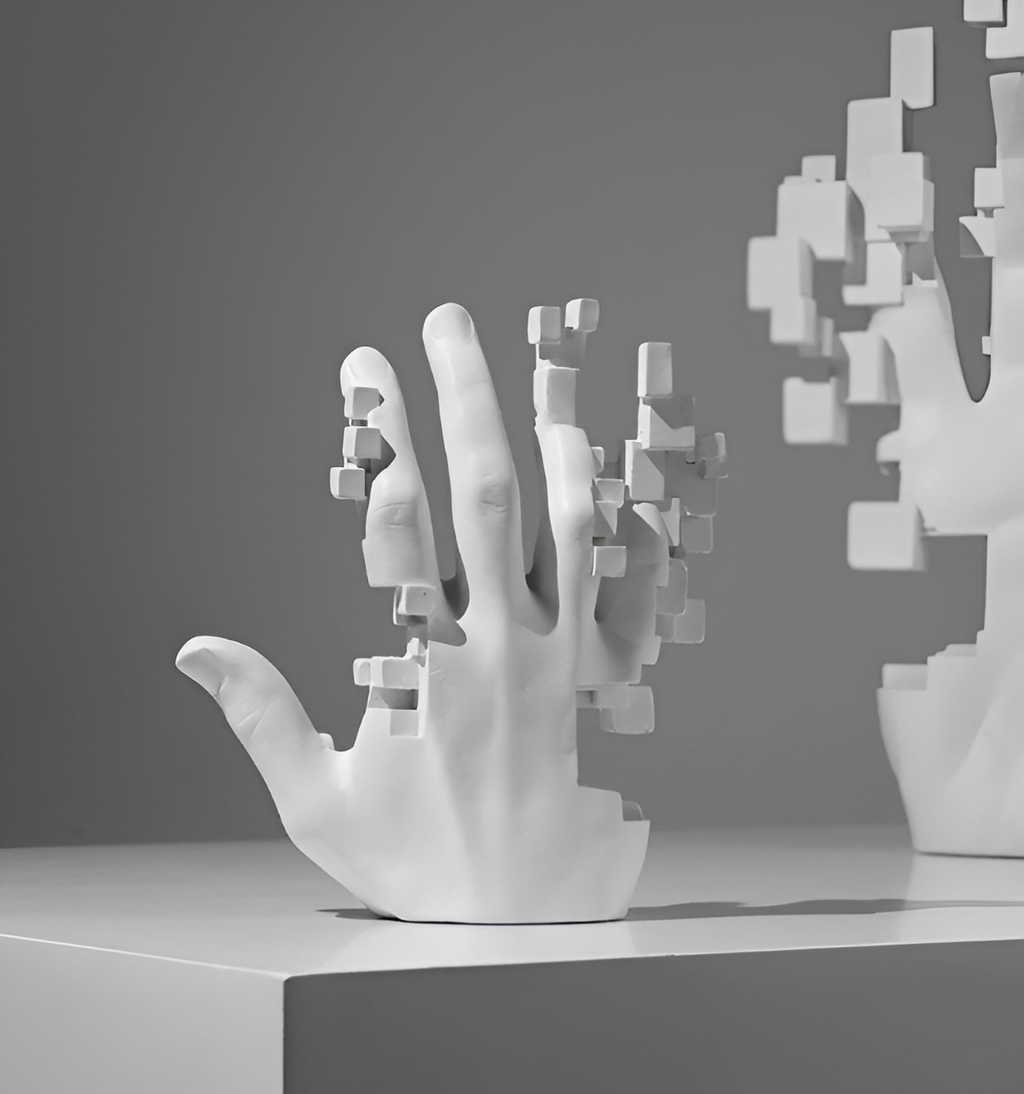 Mosaic-Hand Statue made of Resin – Abstract Palm Figure
