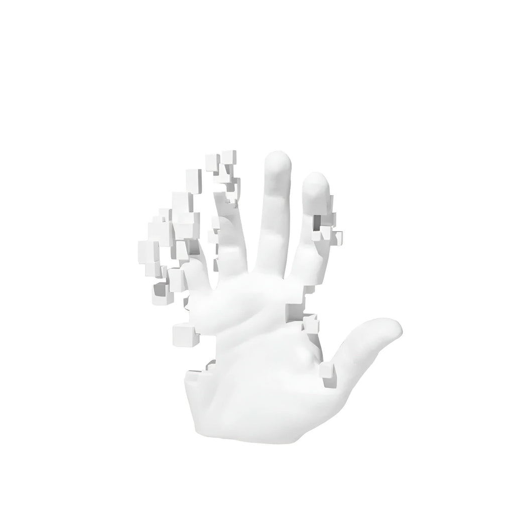Abstract Resin Hand Sculpture with Mosaic Design