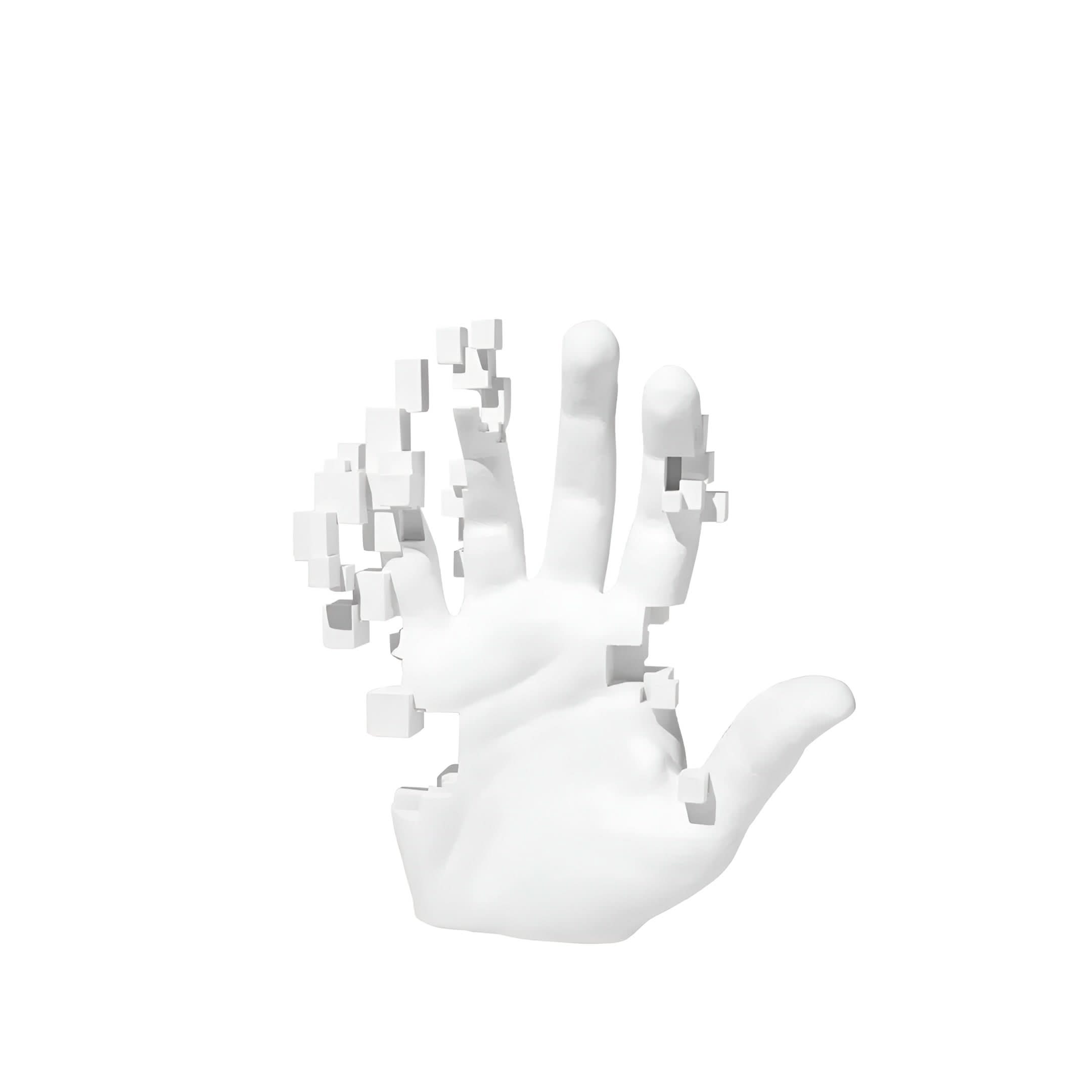 Abstract Resin Hand Sculpture with Mosaic Design