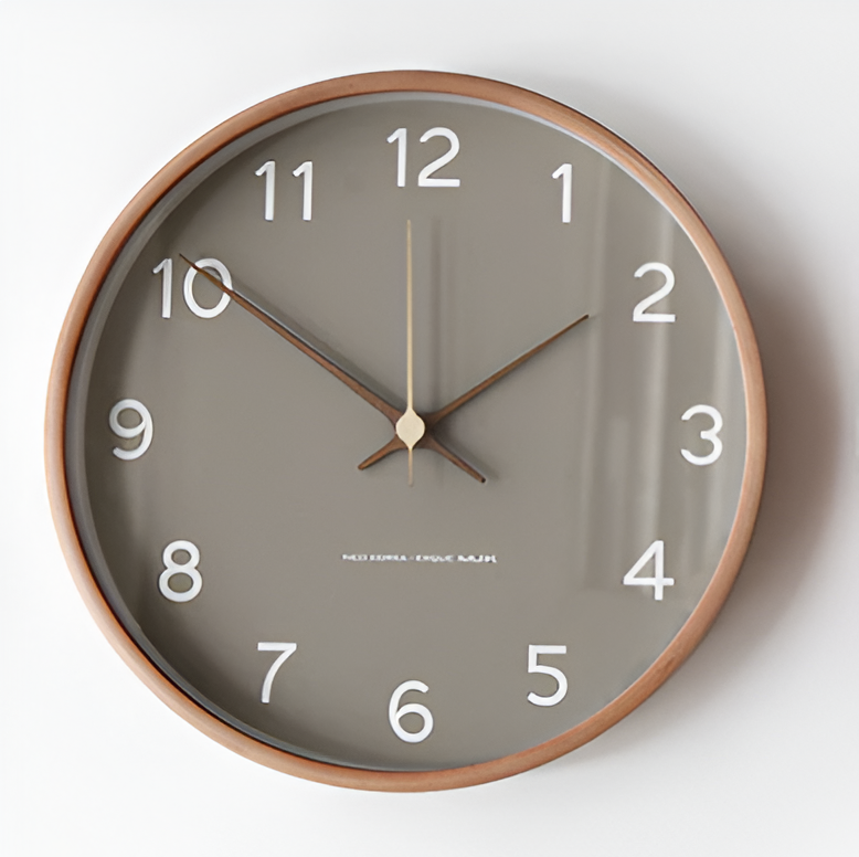 Elegant Wall Clock Made of Wood – Silent, Large (30 cm)