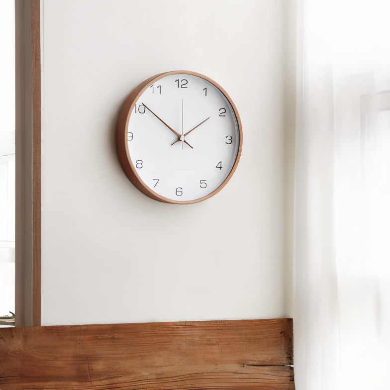Elegant Wall Clock Made of Wood – Silent, Large (30 cm)
