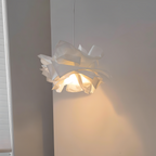 ShadeGlow Adjustable Pendant Light with Sculpted Paper Shade Design