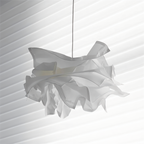 ShadeGlow Adjustable Pendant Light with Sculpted Paper Shade Design