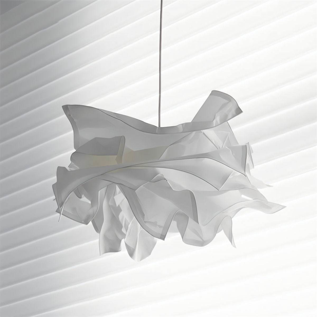 ShadeGlow Adjustable Pendant Light with Sculpted Paper Shade Design