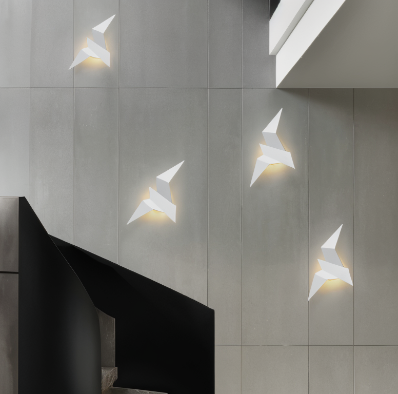 OriTori Wall Light - Geometric Origami Bird Wall Light - Japanese Style Wall Light Design