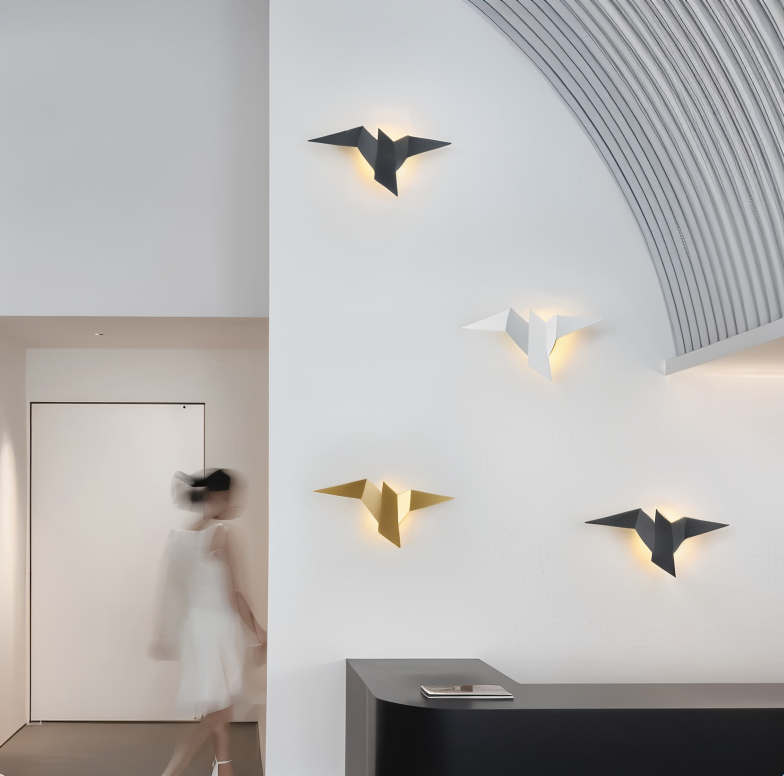 OriTori Wall Light - Geometric Origami Bird Wall Light - Japanese Style Wall Light Design