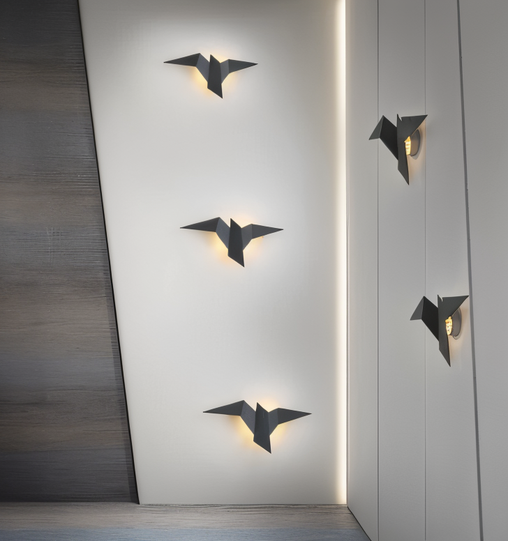 OriTori Wall Light - Geometric Origami Bird Wall Light - Japanese Style Wall Light Design