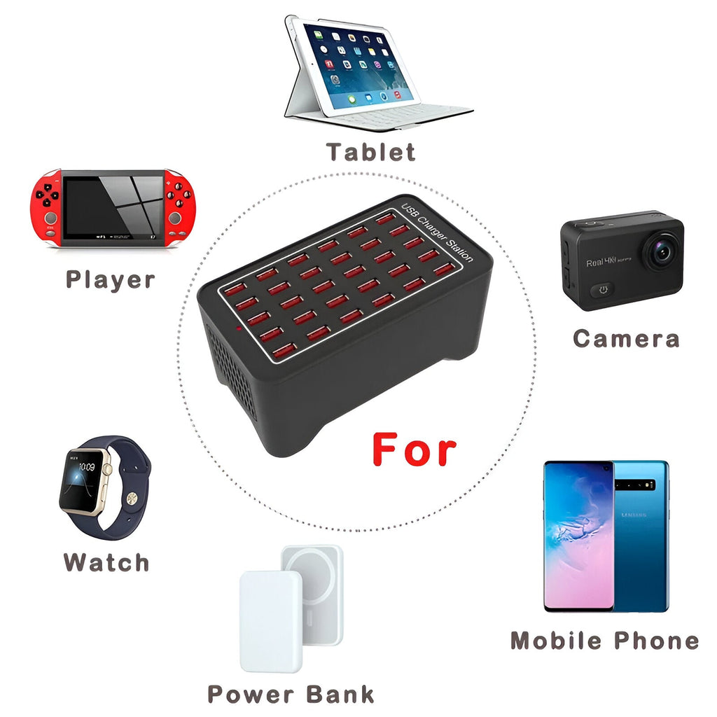 PowerPort Pro 30 - Universal Multi-USB Charging Station with 30 Ports