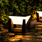 Black Square Solar Lamp for the Garden