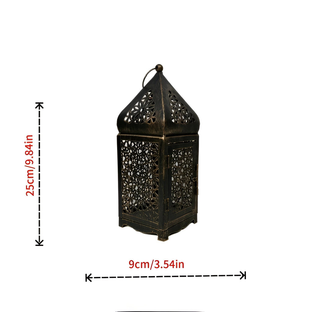 Decorative Iron Candle Holder with Arabesque Pattern