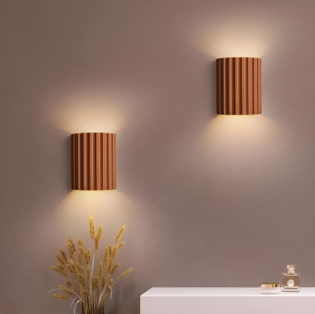 Striped LED wall light made of resin for a modern Nordic atmosphere