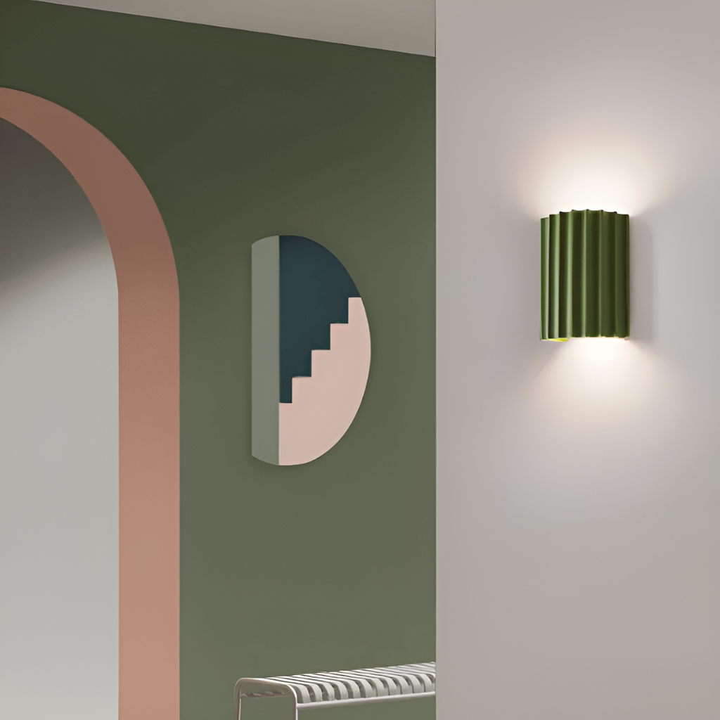 Striped LED wall light made of resin for a modern Nordic atmosphere