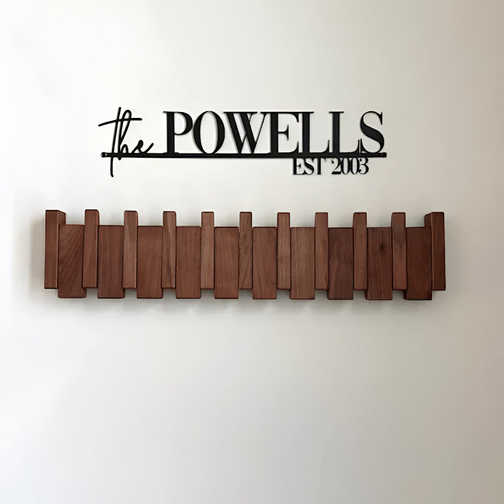 Wooden Coat Hook in Piano Key Design for the Hall