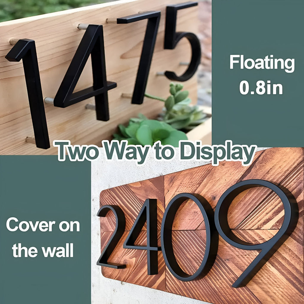Black Full House Number - House Number Modern - House Number Sign
