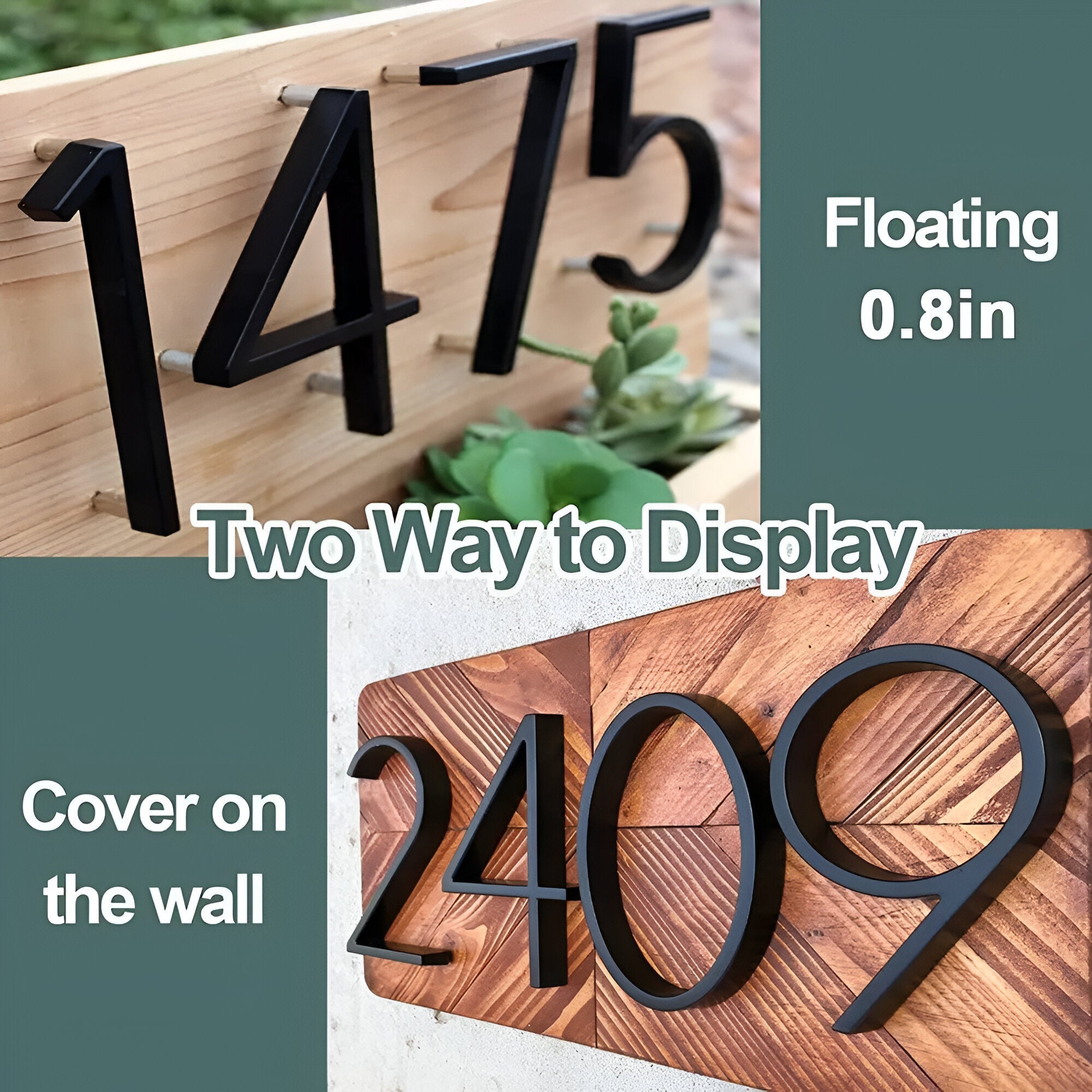 Black Full House Number - House Number Modern - House Number Sign