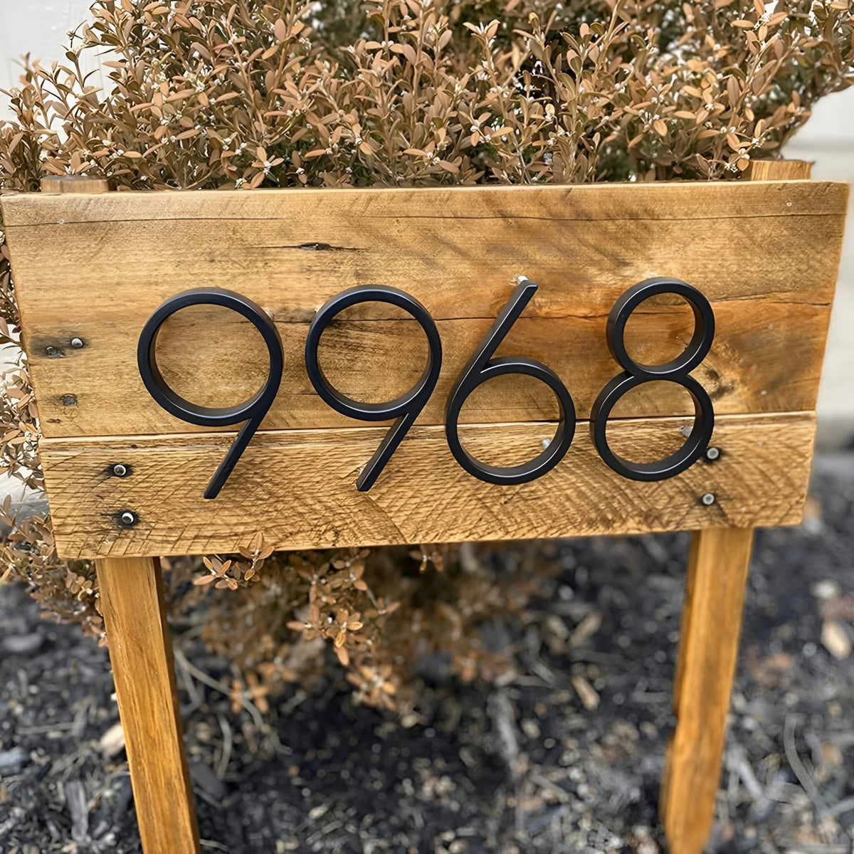 Black Full House Number - House Number Modern - House Number Sign