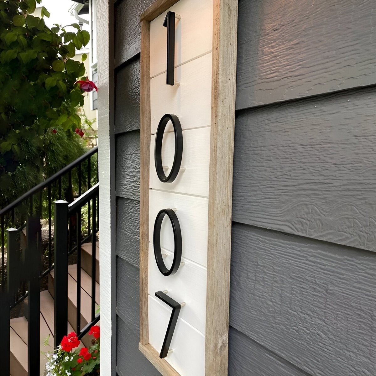 Black Full House Number - House Number Modern - House Number Sign