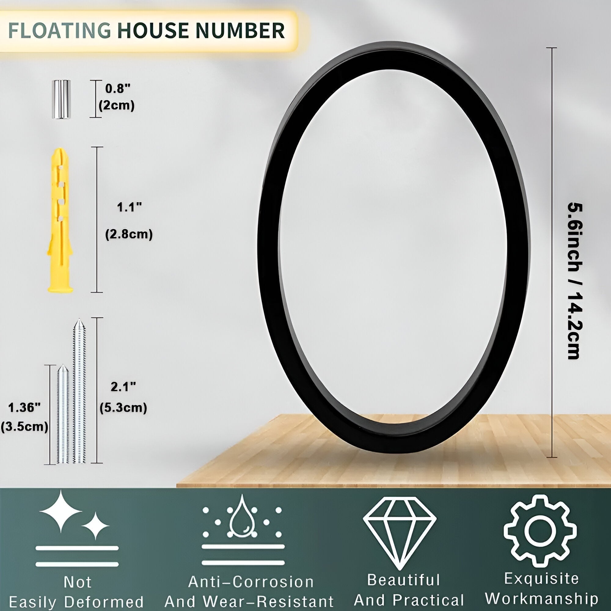 Black Full House Number - House Number Modern - House Number Sign