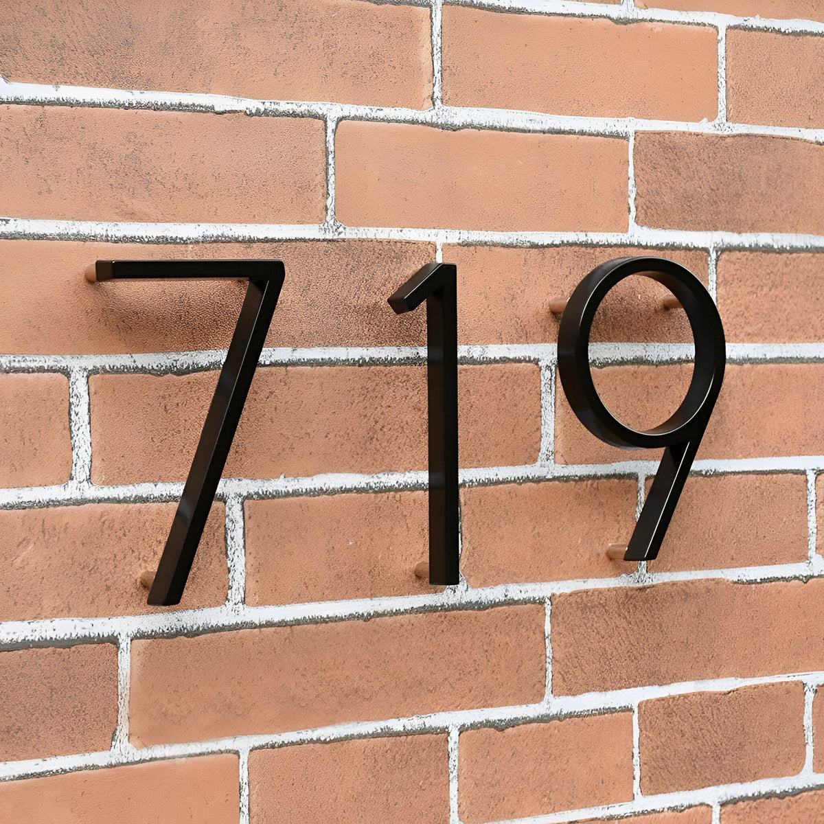 Black Full House Number - House Number Modern - House Number Sign