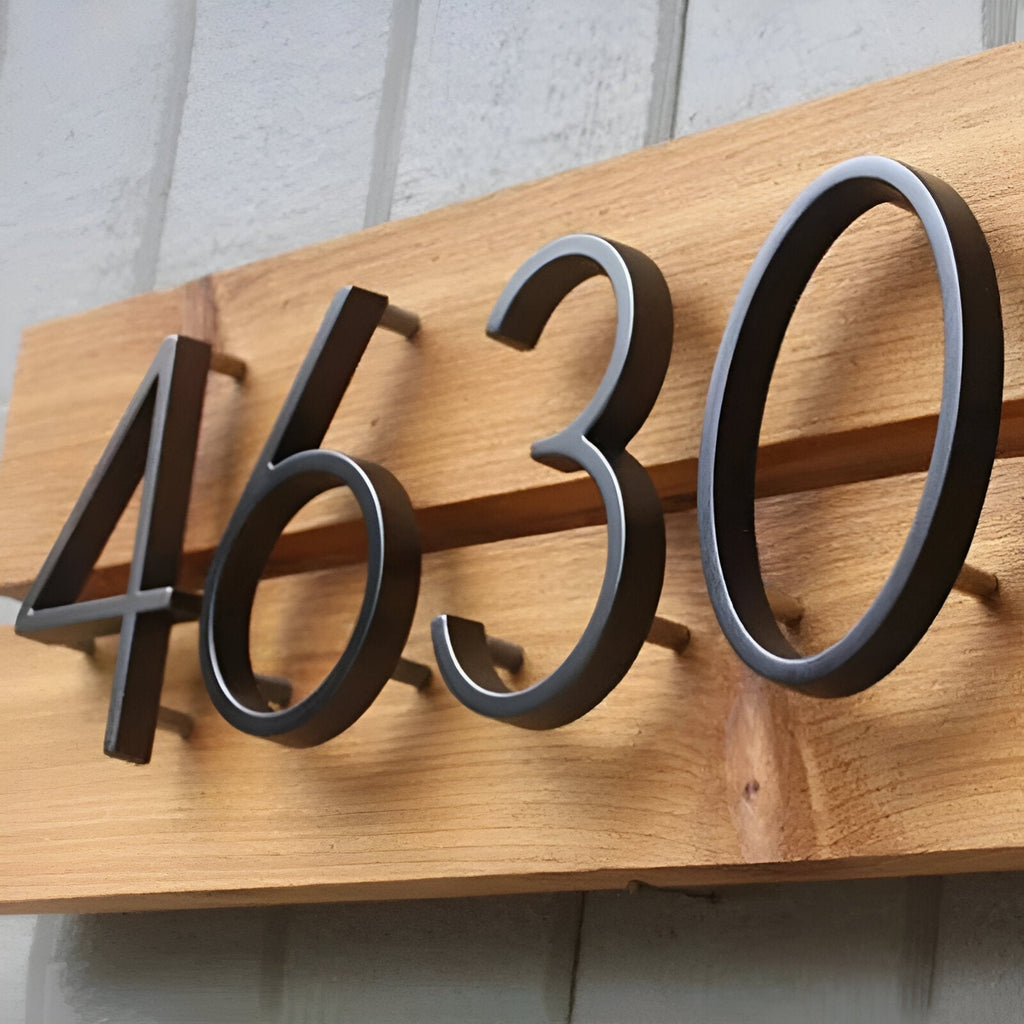 Black Full House Number - House Number Modern - House Number Sign