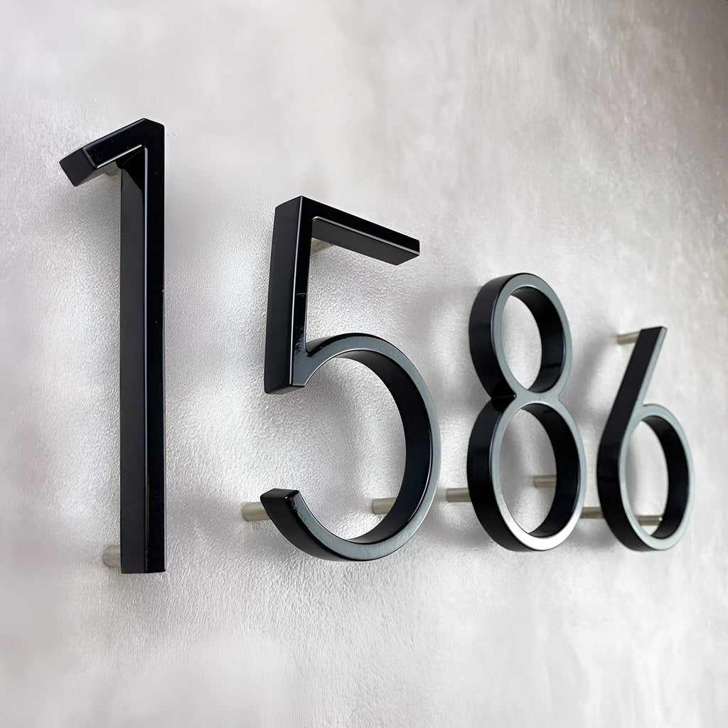 Black Full House Number - House Number Modern - House Number Sign