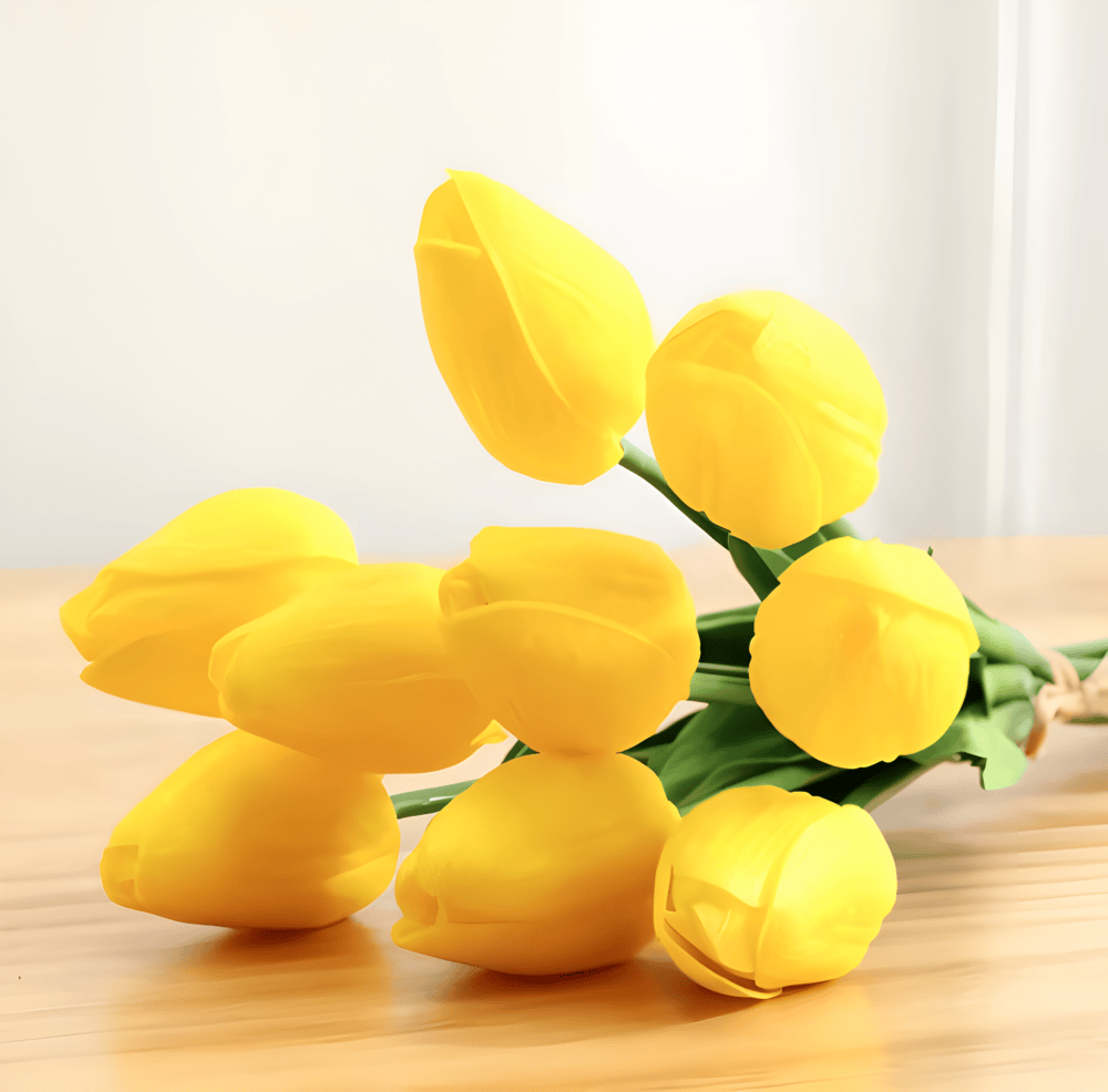 Set of 6 Realistic Artificial Tulip Bouquets for Home, Garden, and Party Decoration