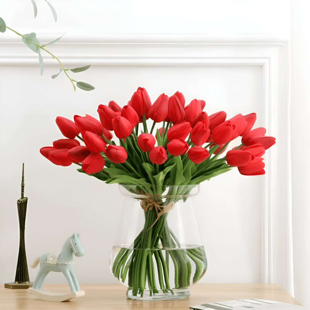 Set of 6 Realistic Artificial Tulip Bouquets for Home, Garden, and Party Decoration