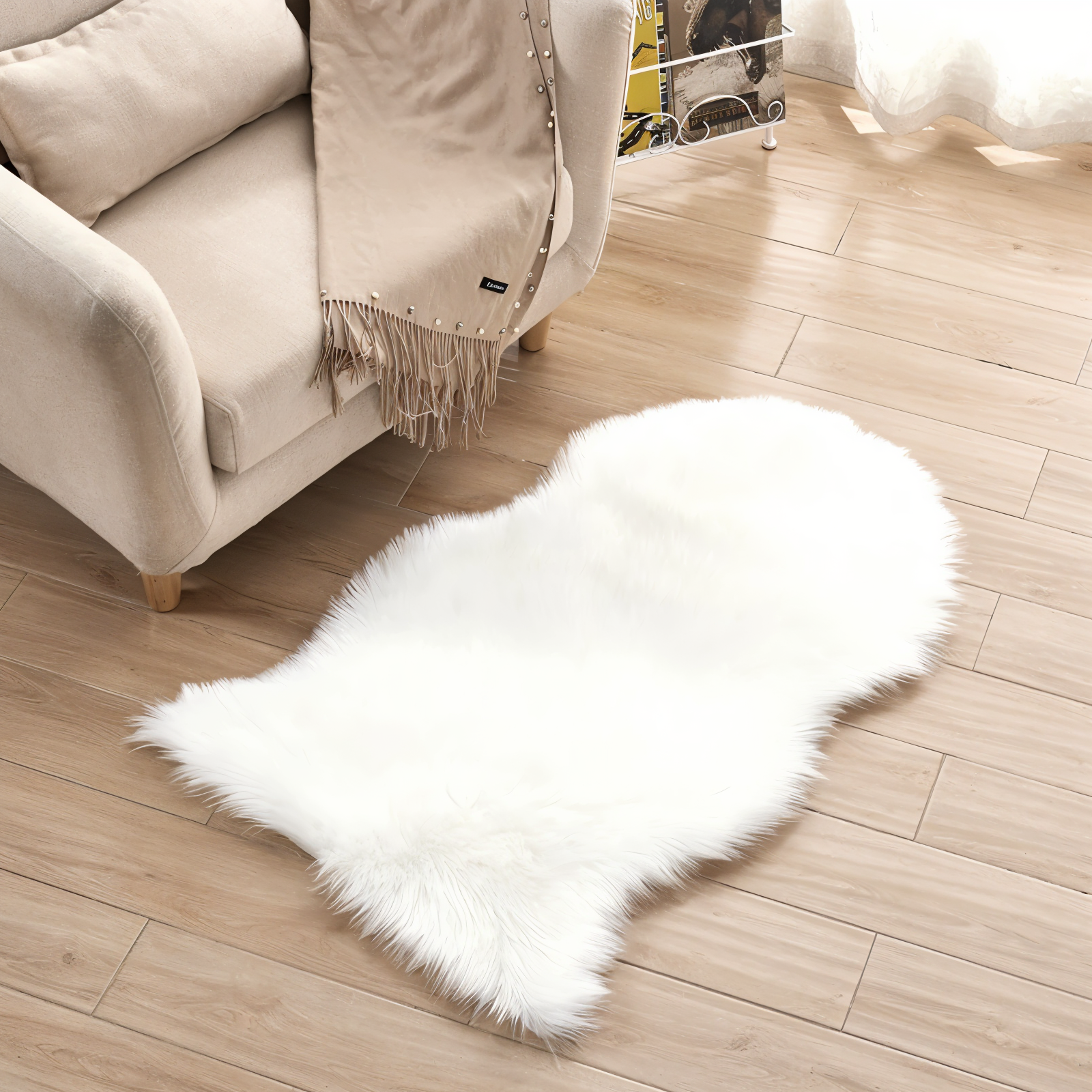 ShearLuxe Faux Fur Rug – Soft Imitation Sheepskin for Home Decoration