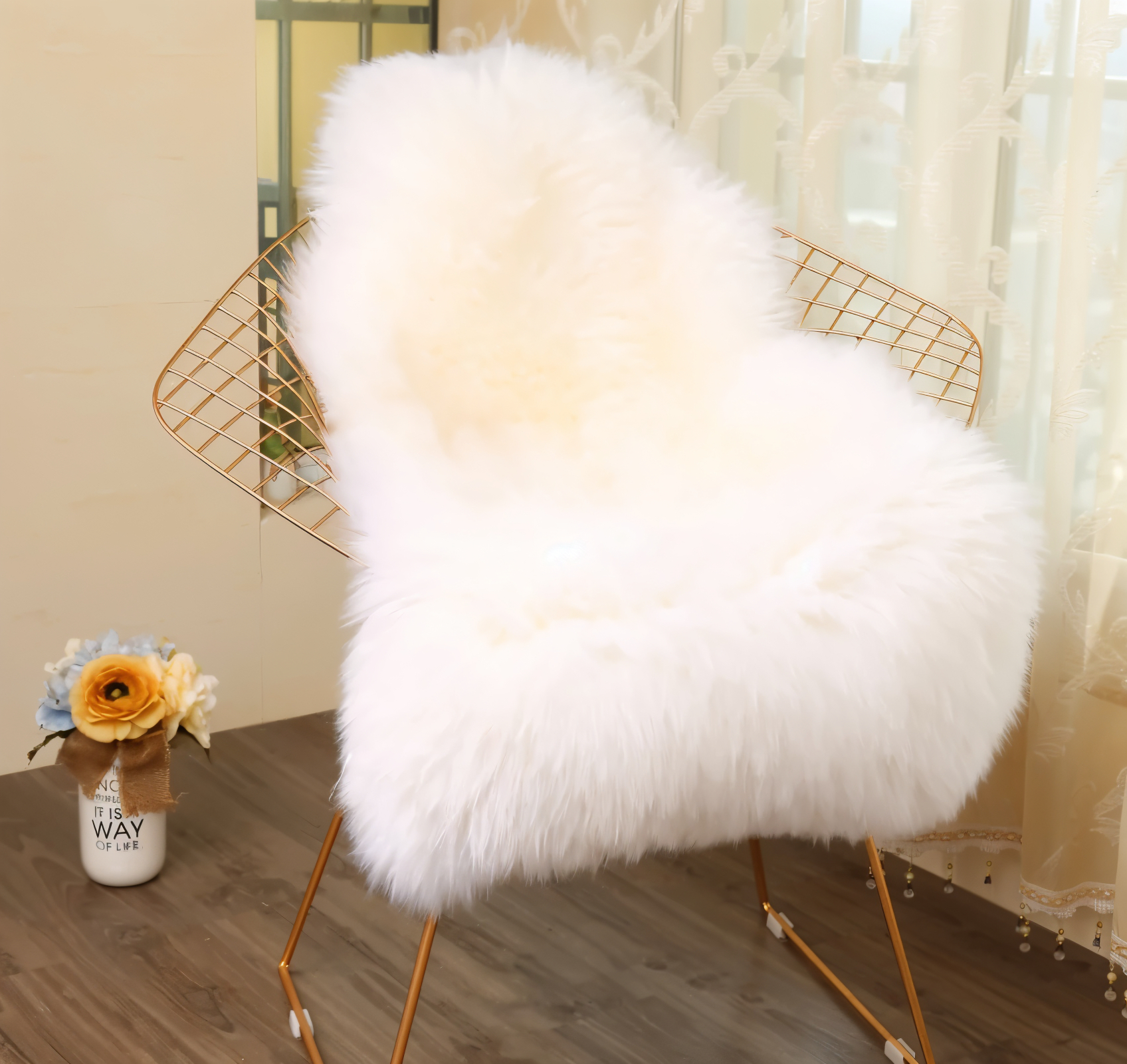 ShearLuxe Faux Fur Rug – Soft Imitation Sheepskin for Home Decoration