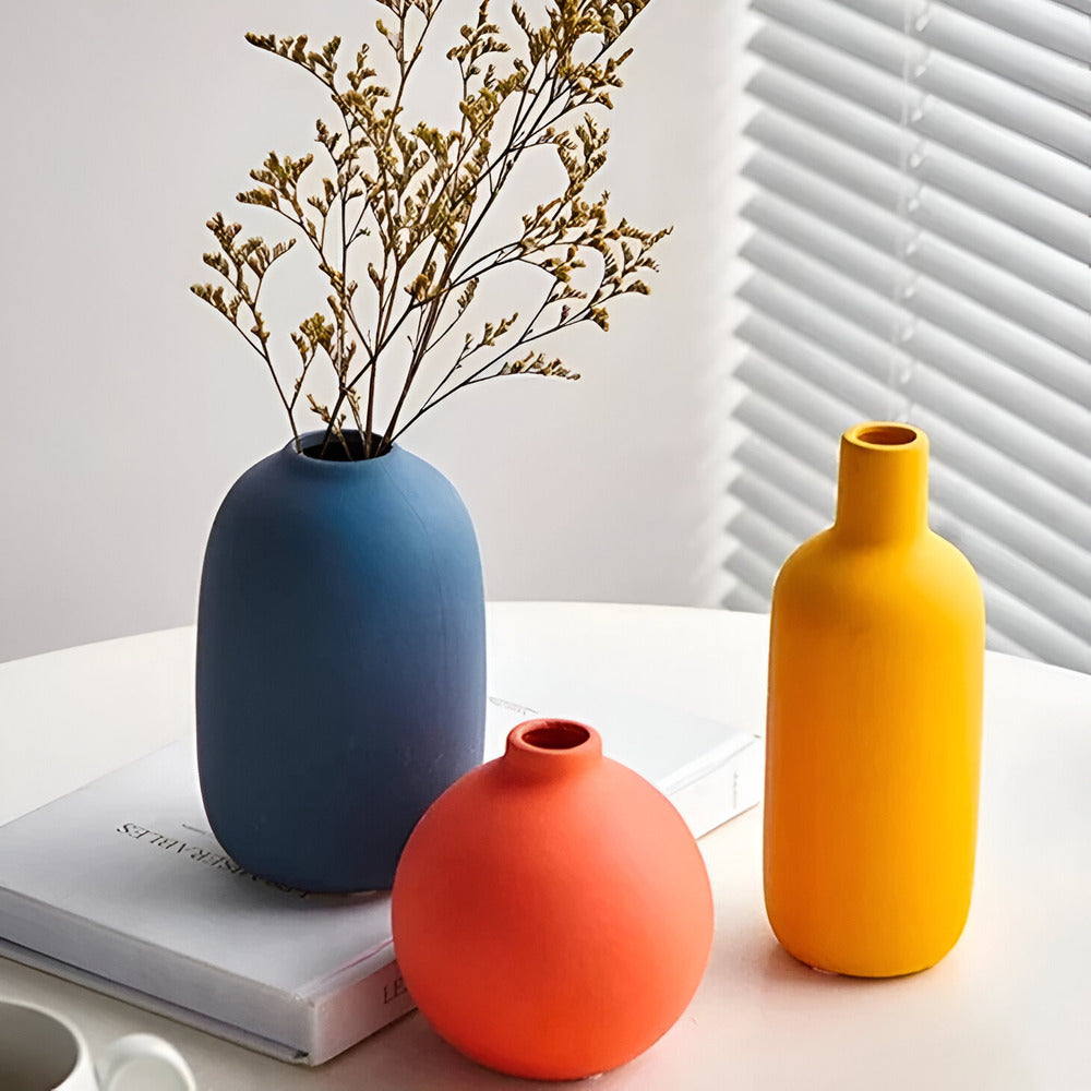 Scandinavian Ceramic Vase in Minimalist Style