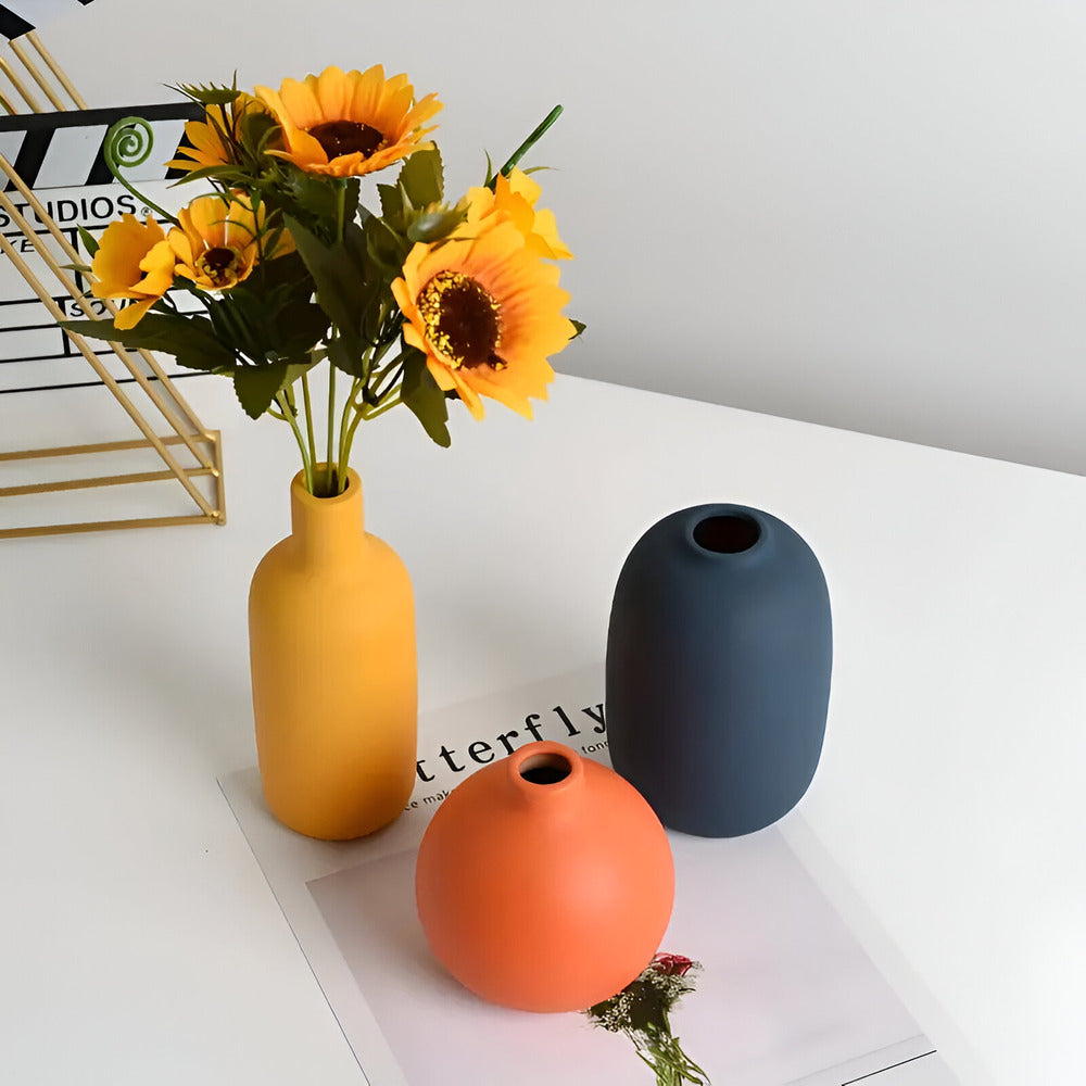 Scandinavian Ceramic Vase in Minimalist Style