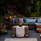 SleekFlame - Stylish black metal base table fire pit