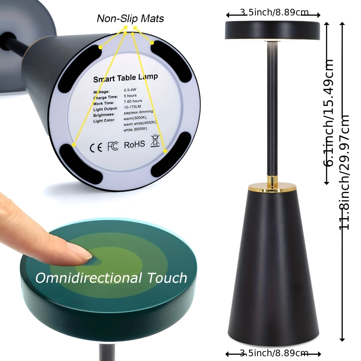 AuraTouch - Wireless lamp - Elegant design - Touch control