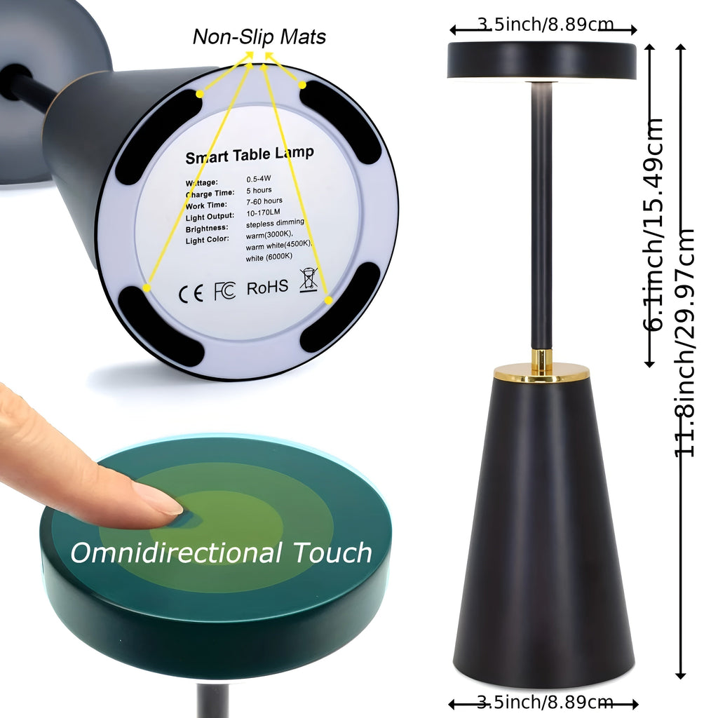 Wireless Luxury Table Lamp Modern Dimmable Lighting
