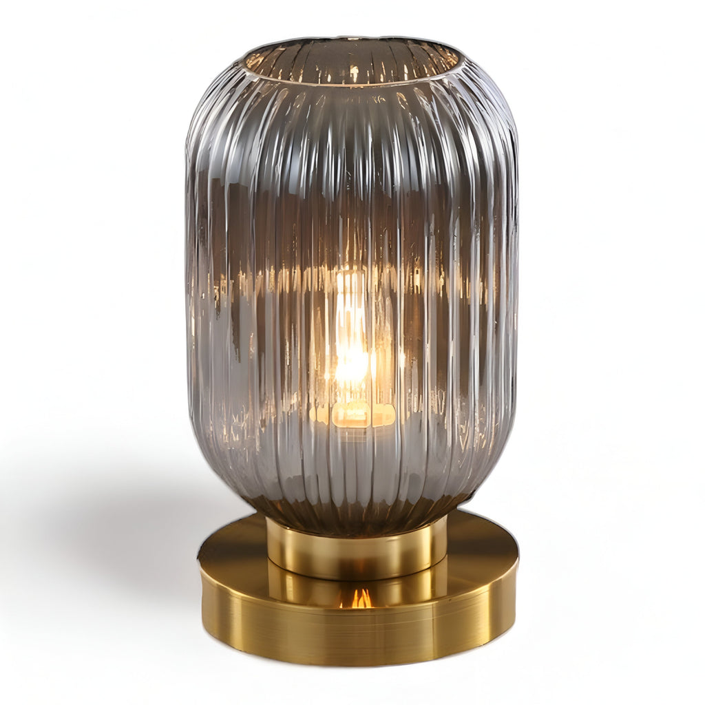 Nordic Table Lamp with Ribbed Glass