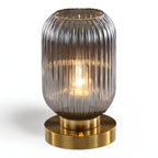 Nordic Table Lamp with Ribbed Glass