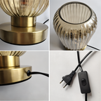 Nordic Table Lamp with Ribbed Glass