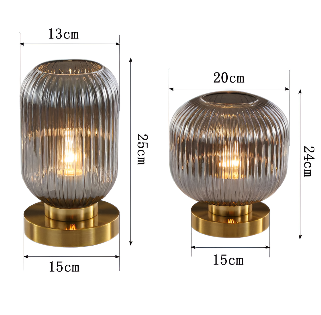 Nordic Table Lamp with Ribbed Glass
