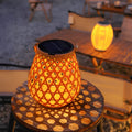 Solar Garden Lamp with Braided Bamboo Look