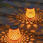 Solar Garden Lamp with Braided Bamboo Look